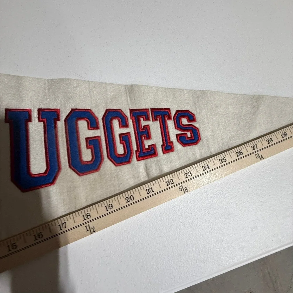 Vintage Denver Nuggets Felt Pennant 1974 Maxie Miner Mascot NBA Basketball 34in
